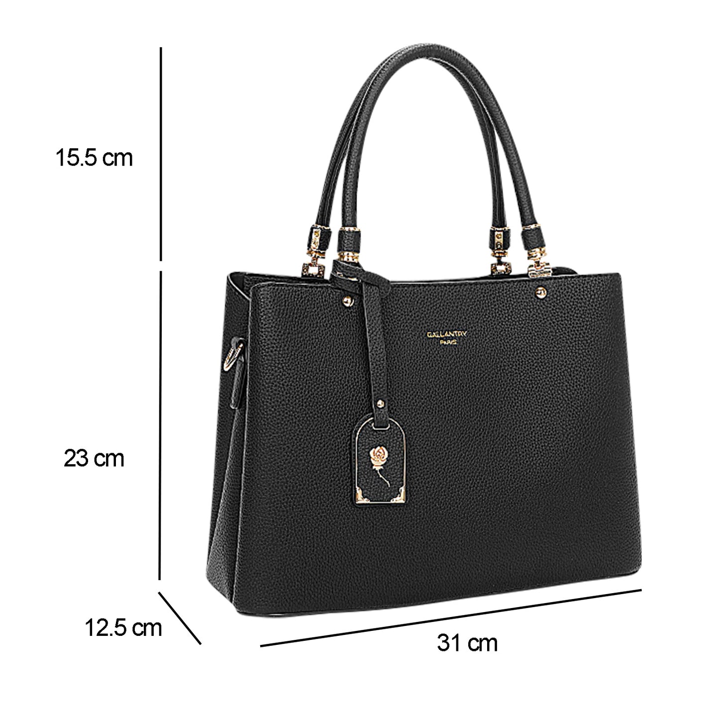 Sac à Main Cabas à Attache Florale Octavia Noir