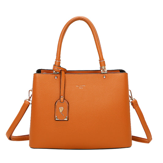 Sac à Main Cabas à Attache Florale Octavia Marron