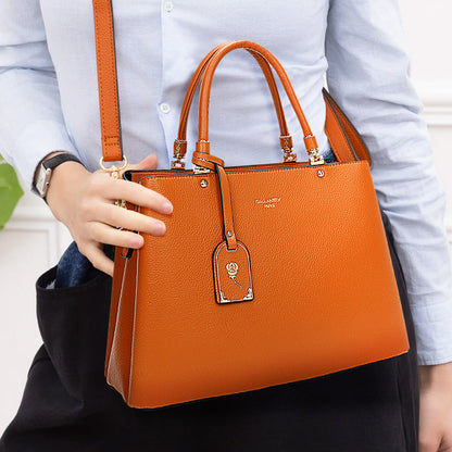 Sac à Main Cabas à Attache Florale Octavia Marron