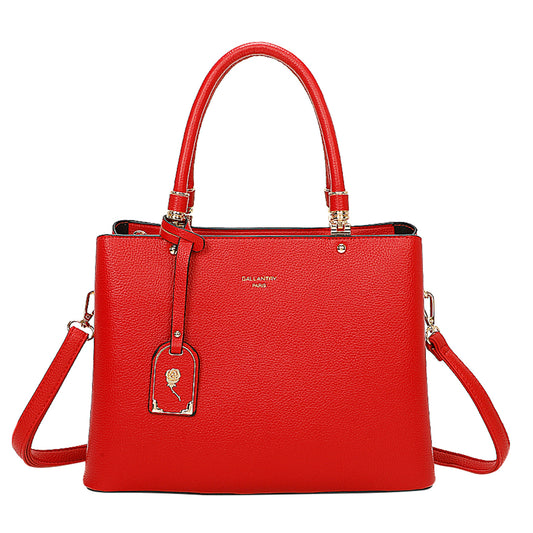 Sac à Main Cabas à Attache Florale Octavia Rouge