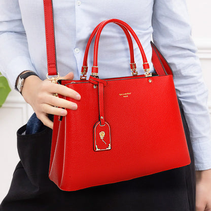 Sac à Main Cabas à Attache Florale Octavia Rouge