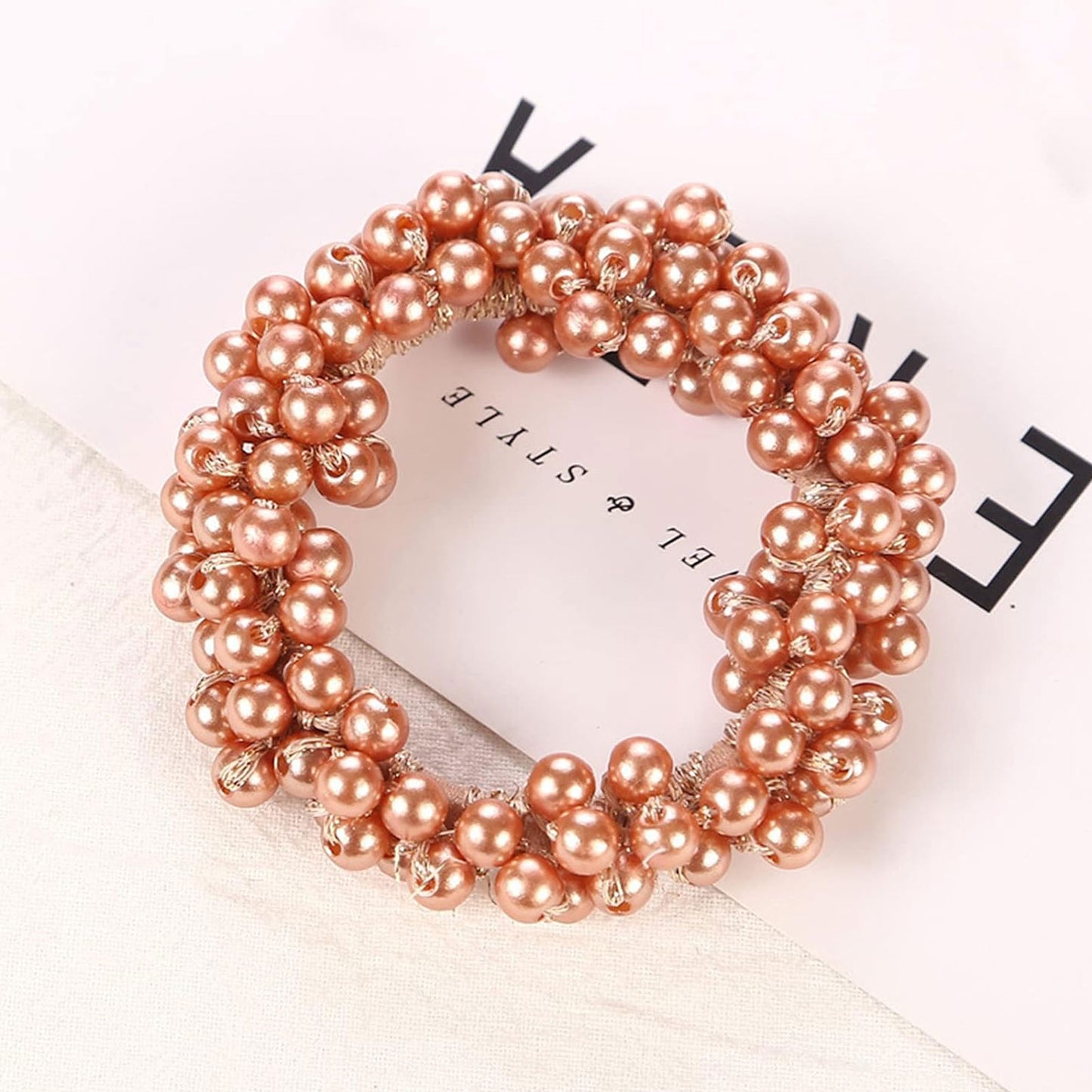 Élastique Élégant avec Perles Jannett Rose Antique