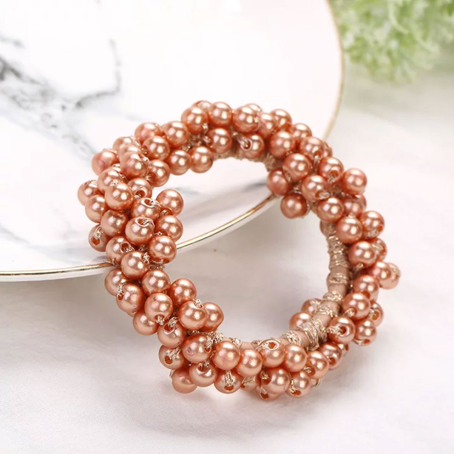 Élastique Élégant avec Perles Jannett Rose Antique