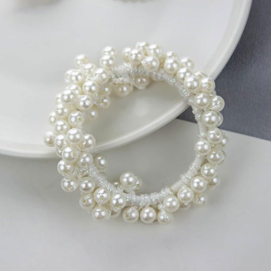 Élastique Élégant avec Perles Jannett Blanc