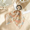 Élastique Foulard Elodie à Ruban Fleuri Beige