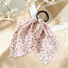 Élastique Foulard Elodie à Ruban Fleuri Rose