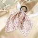Élastique Foulard Elodie à Ruban Fleuri Rose