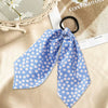 Élastique Foulard Elodie à Ruban Fleuri Bleu