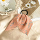 Élastique Foulard Elodie à Ruban Fleuri Rose Pêche