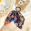 Élastique Foulard Elodie à Ruban Fleuri Noir