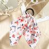 Élastique Foulard Elodie à Ruban Fleuri Blanc