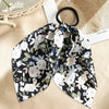 Élastique Foulard Elodie à Ruban Fleuri Bohème Noir