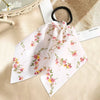 Élastique Foulard Elodie à Ruban Fleuri Blanc Neige