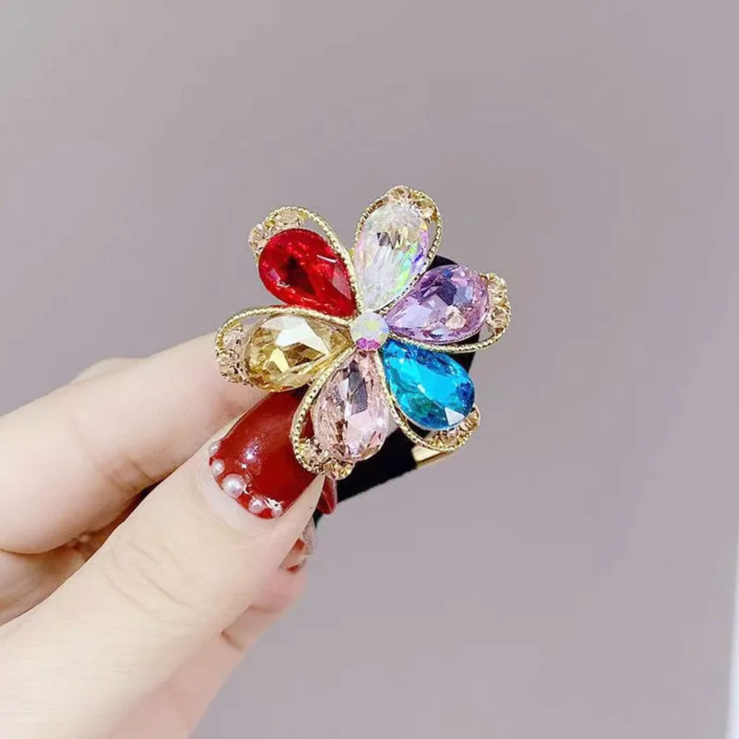 Élastique Élégant Grazielle à Fleur Lustrée Polychromé