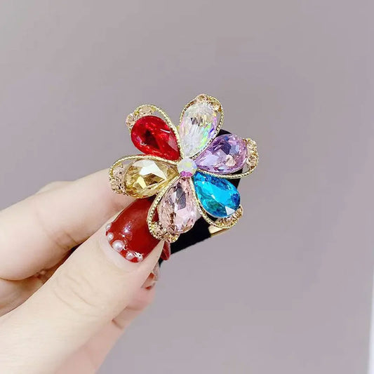 Élastique Élégant Grazielle à Fleur Lustrée Polychromé