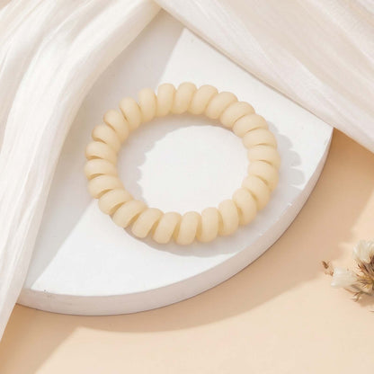 Élastique Spirale Effet Mat Douce Attache Blanc Ivoire