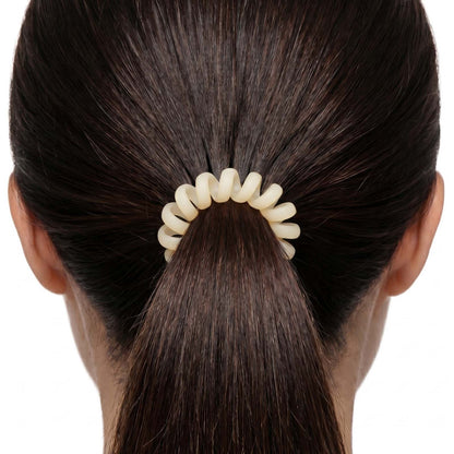 Élastique Spirale Effet Mat Douce Attache Blanc Ivoire