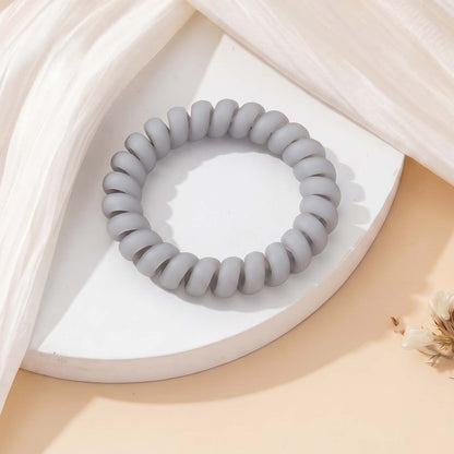 Élastique Spirale Effet Mat Douce Attache Quartz Argenté