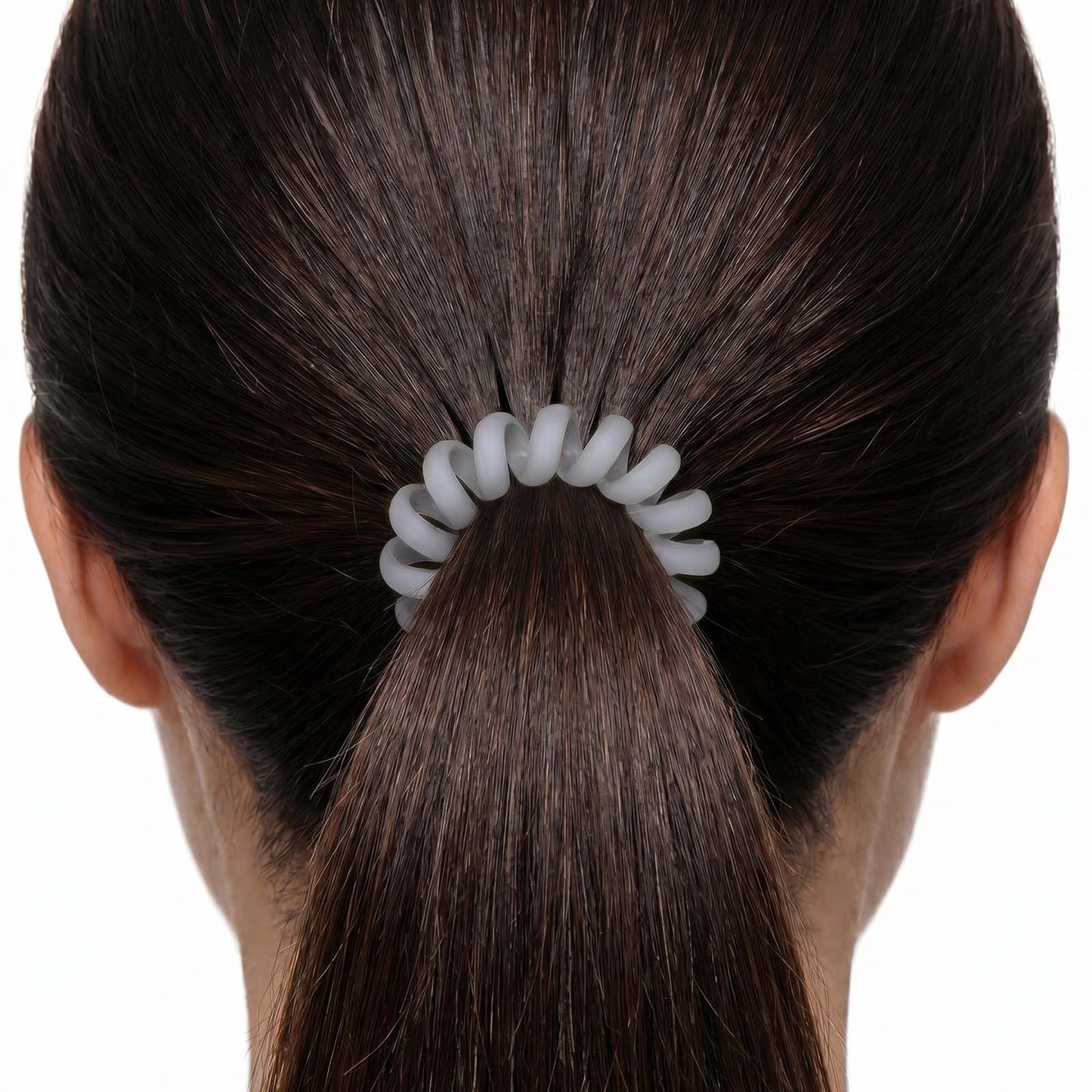 Élastique Spirale Effet Mat Douce Attache Quartz Argenté
