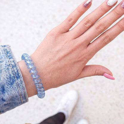 Élastique Spirale Perle Cristalline Joyau Azur