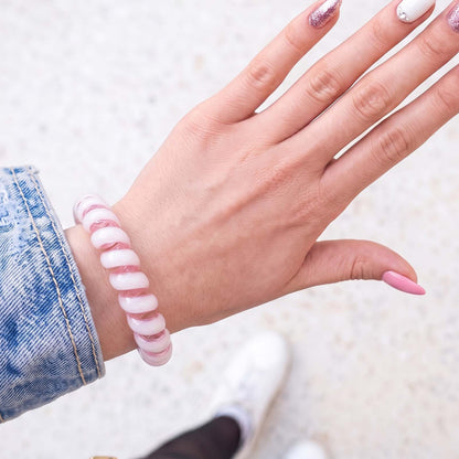 Élastique Spirale Effet Glacé Rose Guimauve