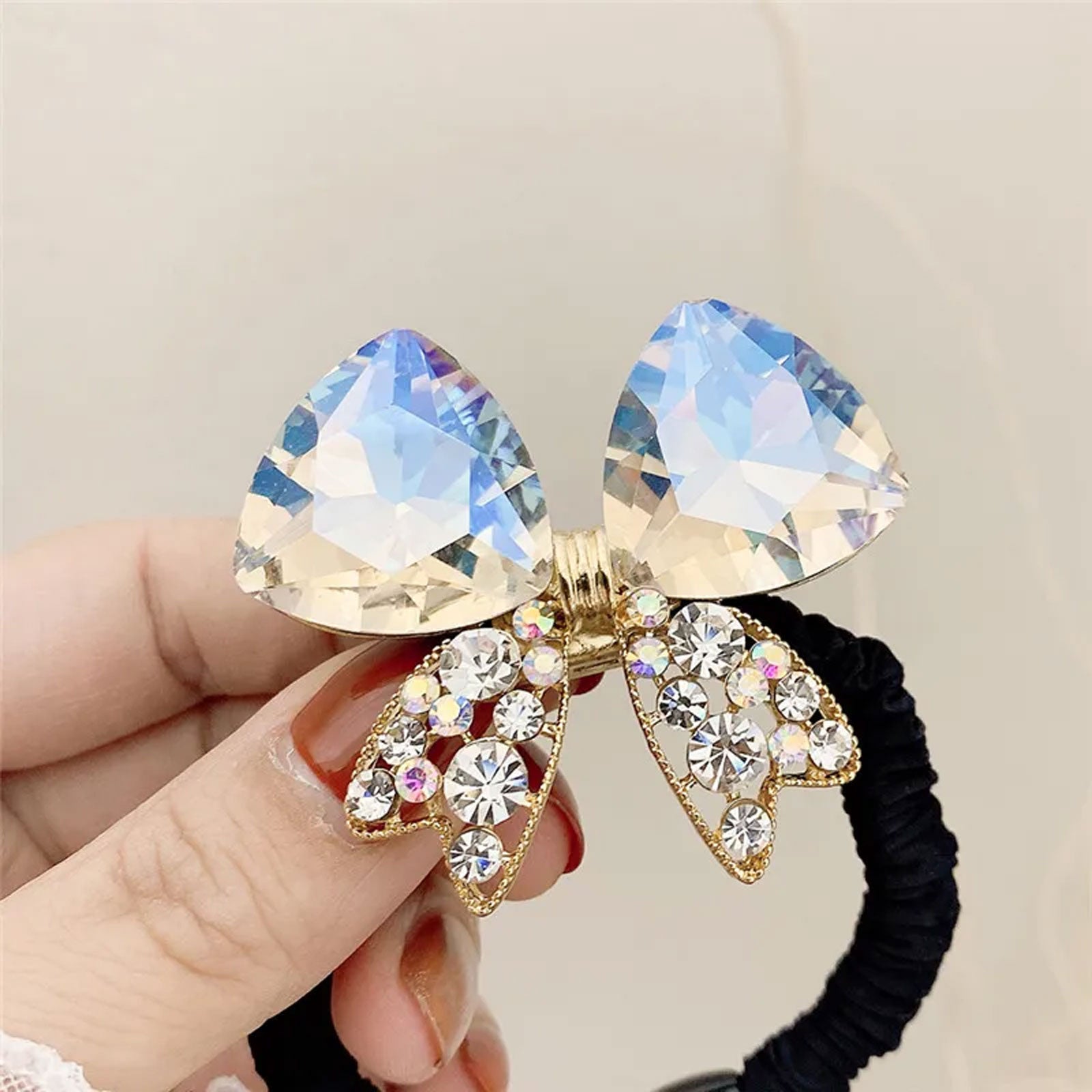 Élastique Casual pour Cheveux à Nœud Papillon Joaillier Sophistiqué Blanc