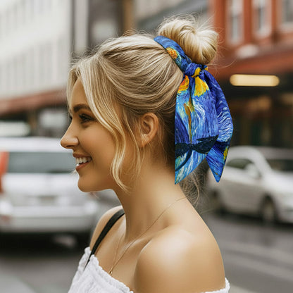 Chouchou Foulard Nyméria Imprimé Nuit Étoilée