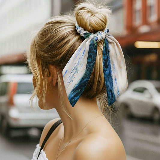 Chouchou Foulard Nyméria Aquarelle Bleu