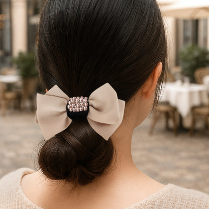 Élastique Casual Marcella avec Nœud et Strass Beige