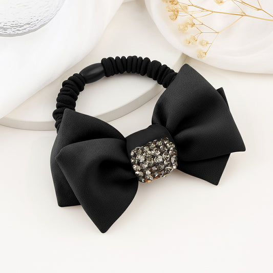 Élastique Casual Marcella avec Nœud et Strass Noir