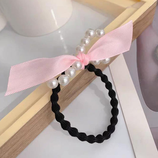 Élastique à Nœud en Satin Perlé
