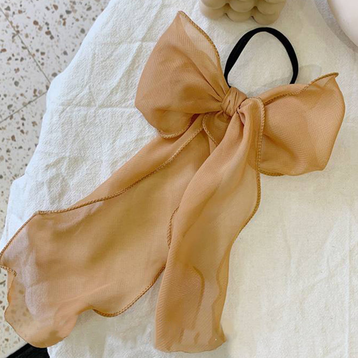 Élastique Casual Ashleen à Nœud Long Marron