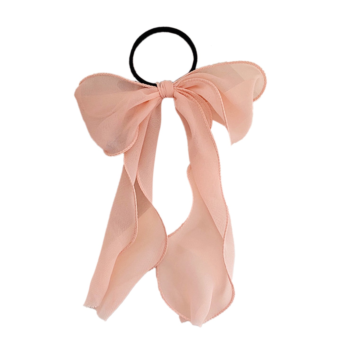 Élastique à Nœud Long Translucide Rose