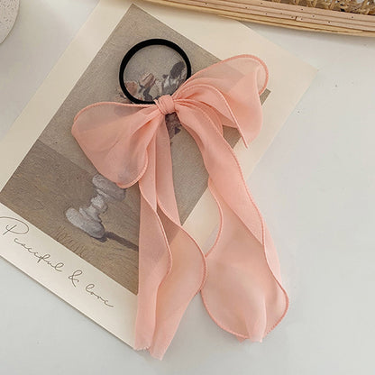 Élastique à Nœud Long Translucide Rose