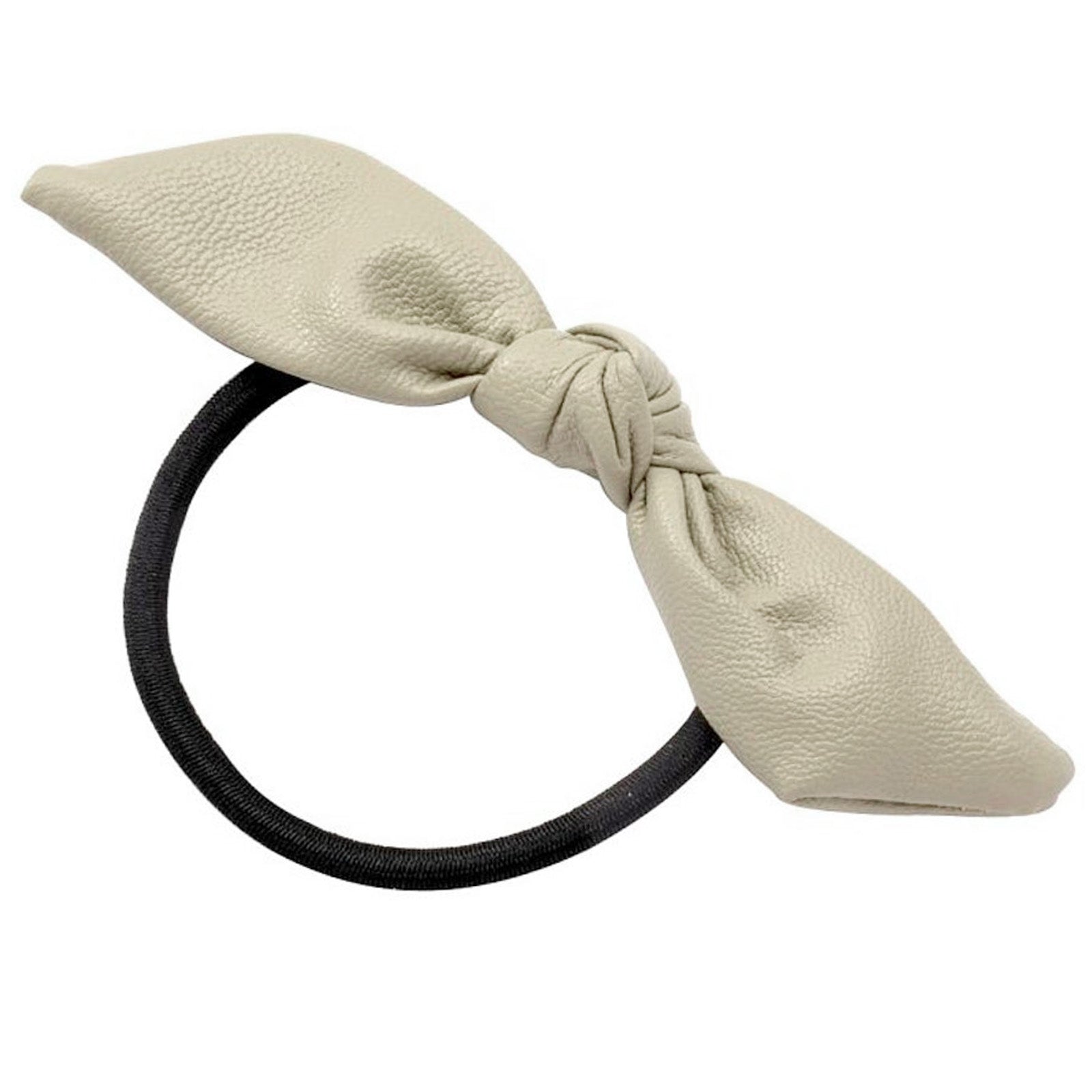 Élastique Casual pour Cheveux à Nœud Papillon en Cuir Style Coréen Beige