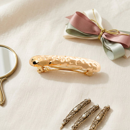 Barrette Sculpturale Fantaisie Mandy Doré