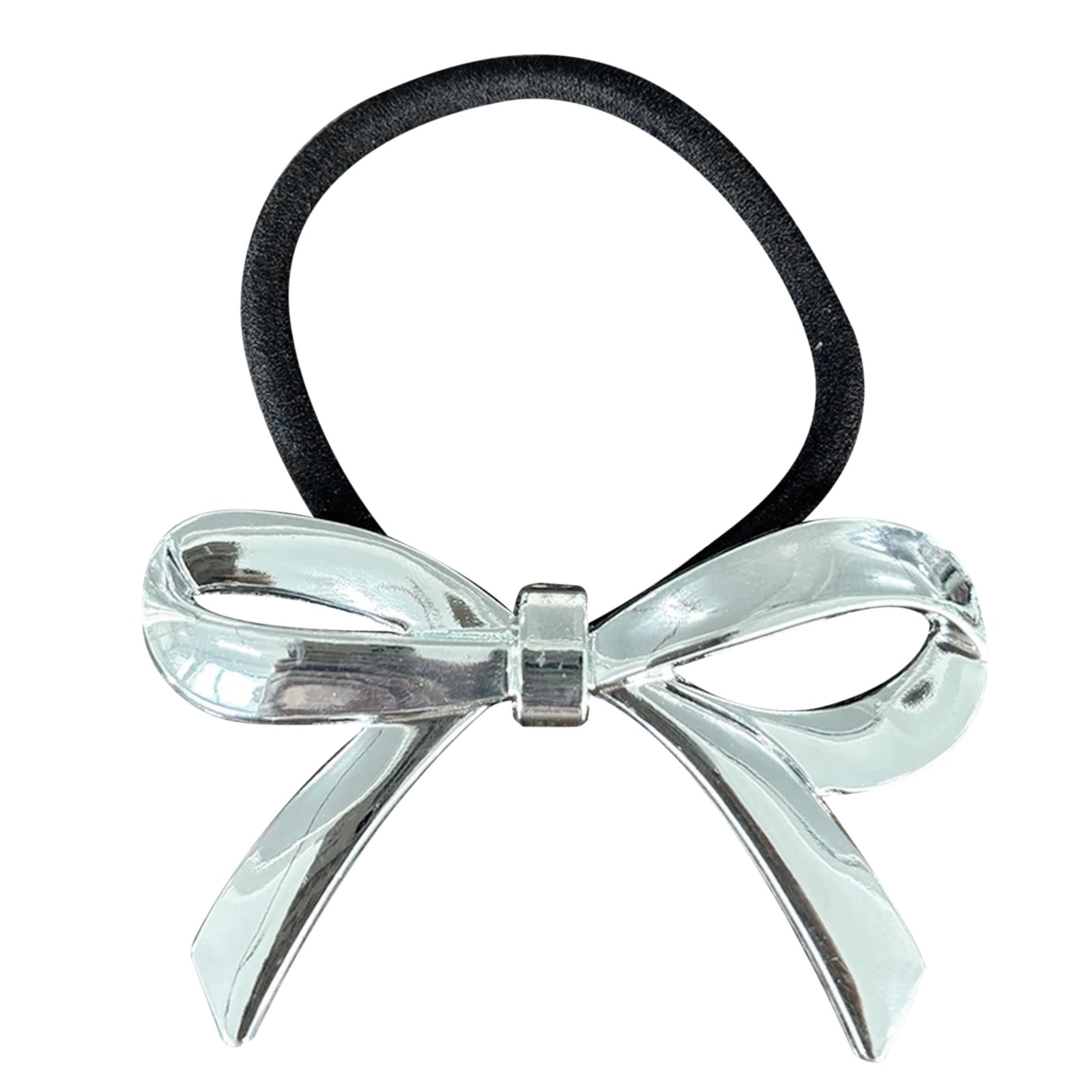 Élastique Casual pour Cheveux à Nœud Plat Élégant Argenté