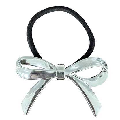 Élastique Casual pour Cheveux à Nœud Plat Élégant Argenté
