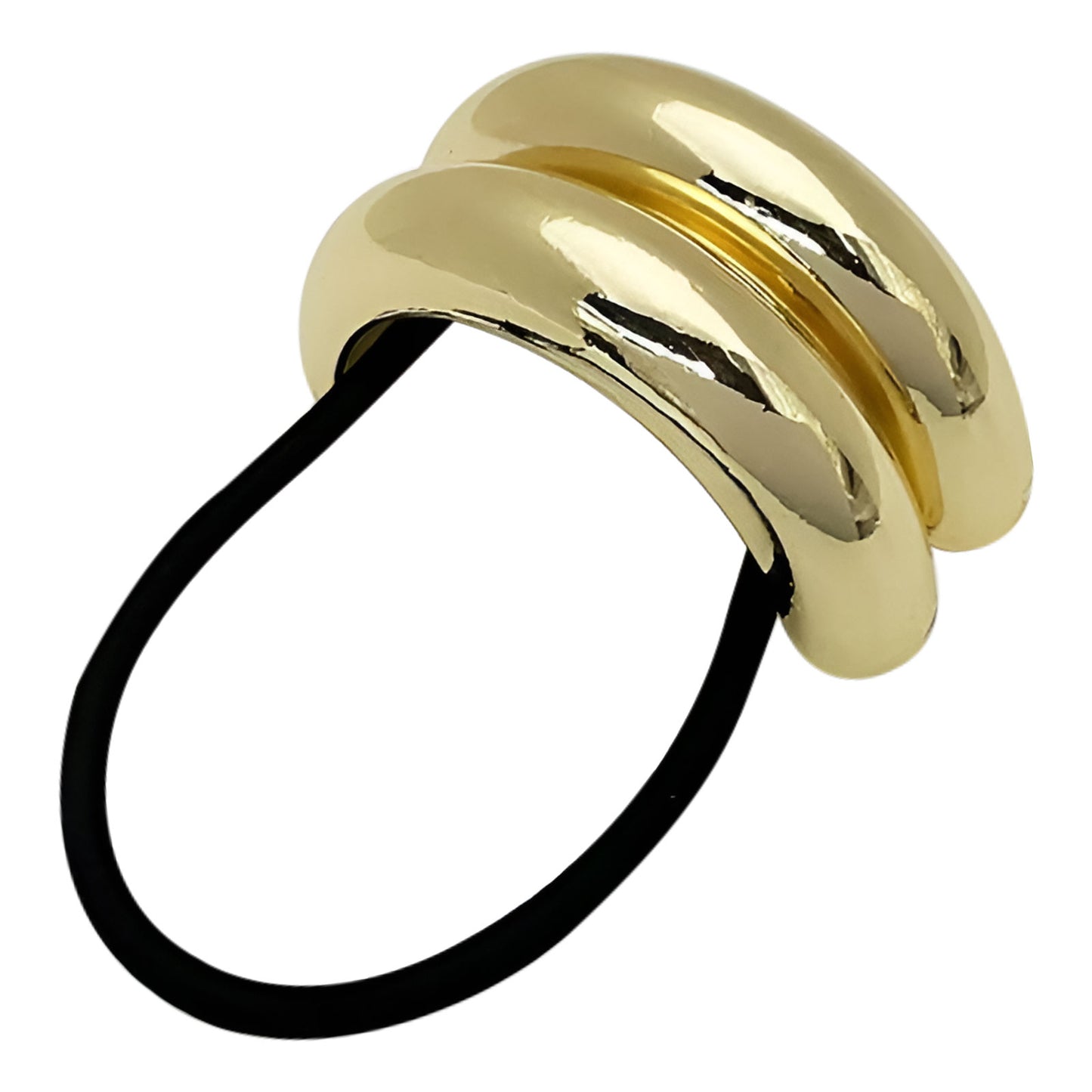 Élastique Casual pour Cheveux à Manchon Double Anneaux Sublime Doré