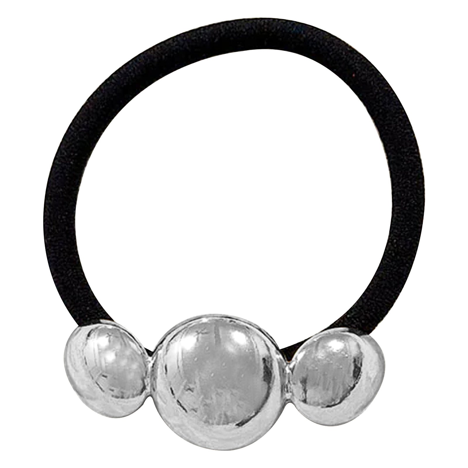 Élastique Casual pour Cheveux Trio Élégant Structuré Argenté