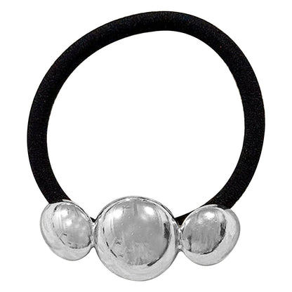 Élastique Casual pour Cheveux Trio Élégant Structuré Argenté
