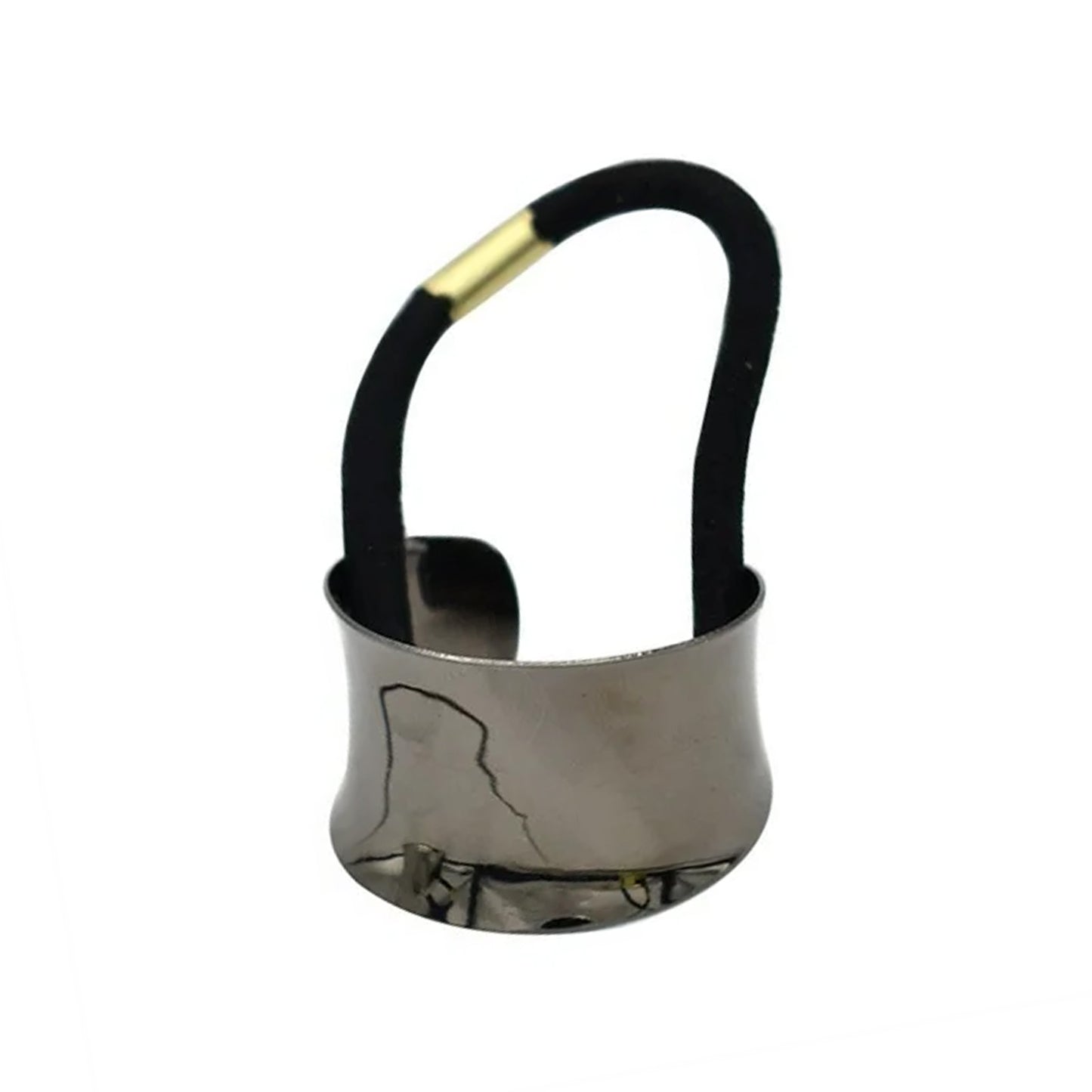 Élastique Casual pour Cheveux à Manchon Bague Effet Miroir Raffiné Noir