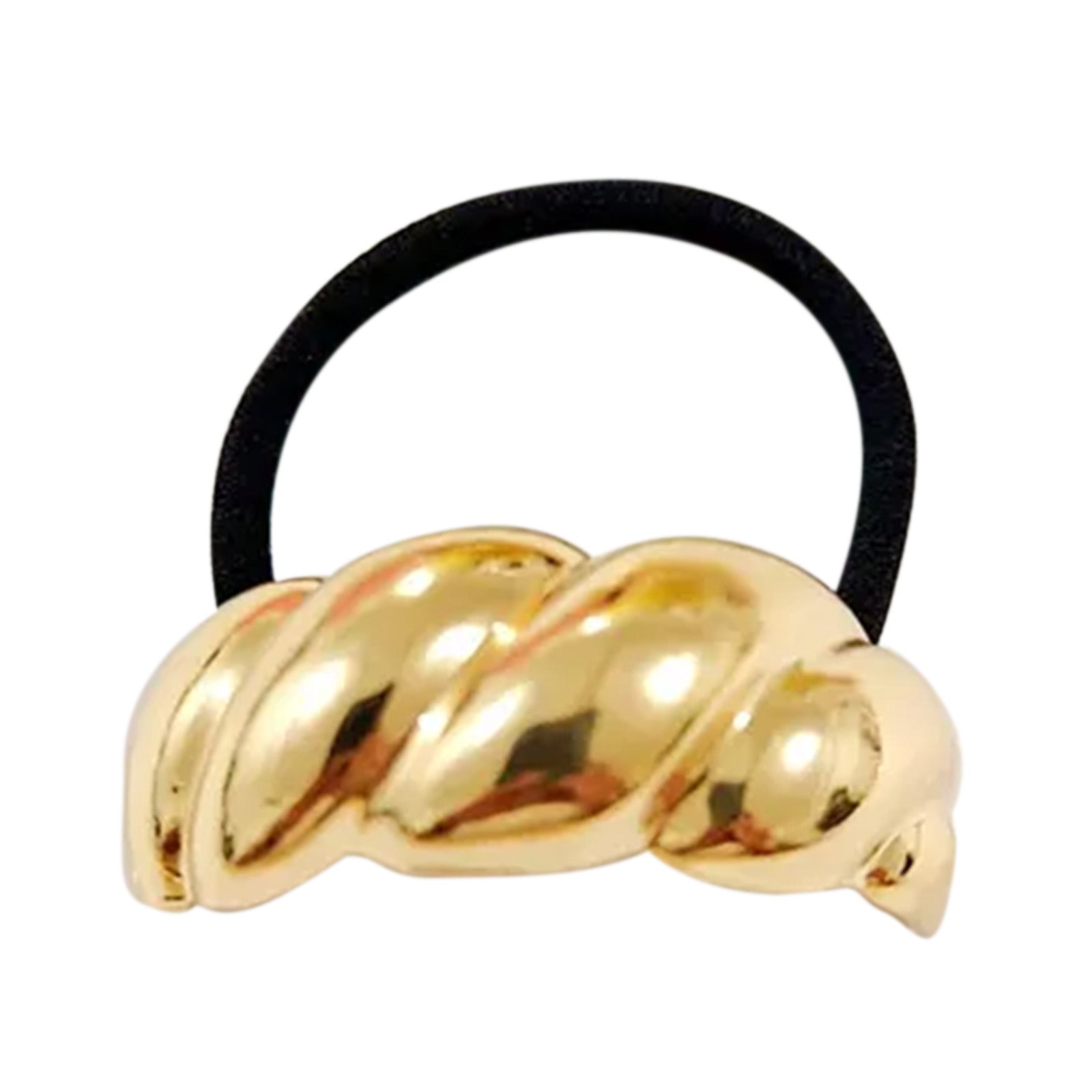 Élastique Casual pour Cheveux à Manchon Nœud Torsadé Baroque Sculpté Doré