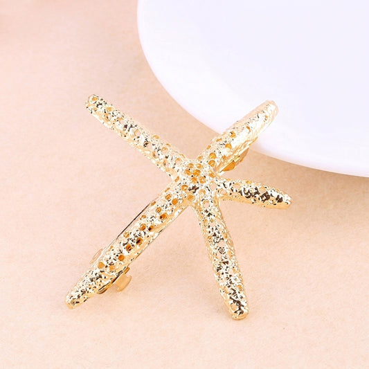 Barrette Texturée Shelly Étoile de Mer Doré