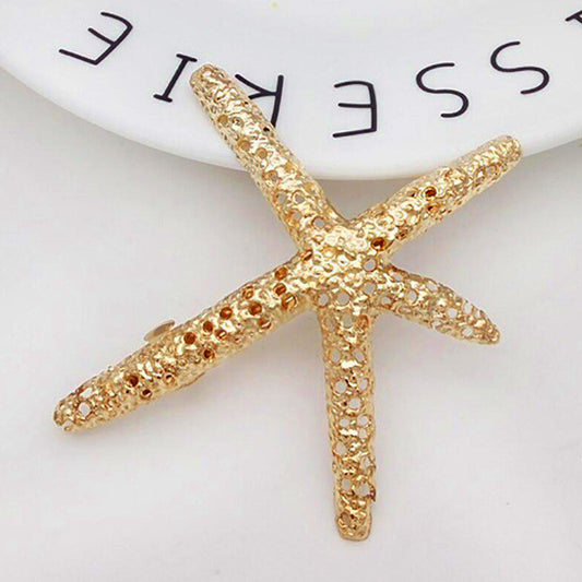 Barrette Texturée Shelly Texturée Étoile de Mer Doré