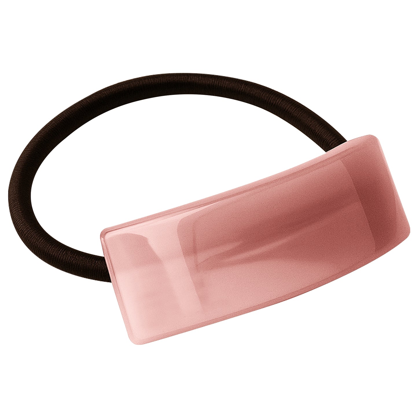 Élastique Casual pour Cheveux à Manchon Courbe Douce Nacrée Sobre Rose