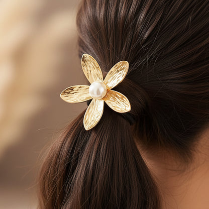 Élastique Casual Anémone Fleur d'Opaline Perlé Doré