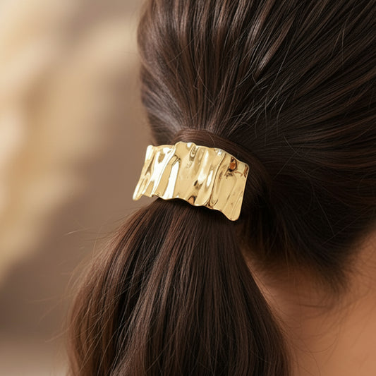 Élastique Casual Monica à Bande Texturée Doré