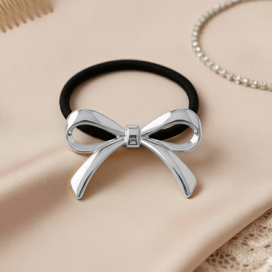 Élastique Casual Eliza à Nœud Ruban Argenté