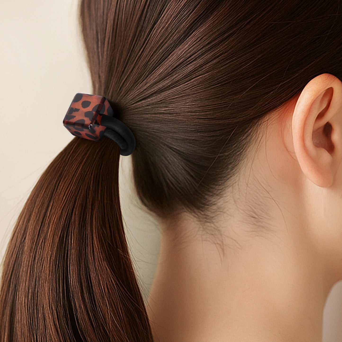 Élastique Casual Irina à Perle Cubique Léopard Marron